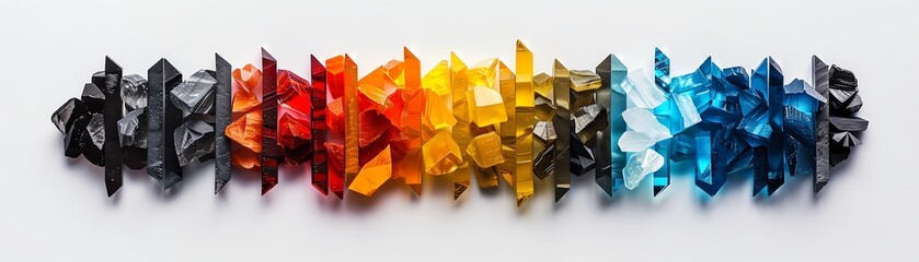 Diamond prism, rainbow reflections, flat design illustration