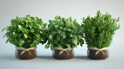 Fototapeta premium Freshly harvested organic herbs, bunches tied with twine