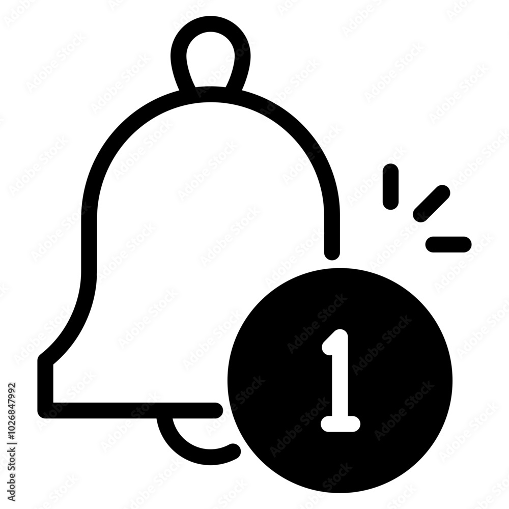 Wall mural bell notification icon