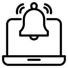 laptop with bell notification icon