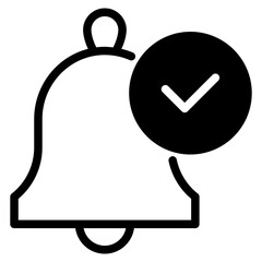 notification bell with checkmark icon