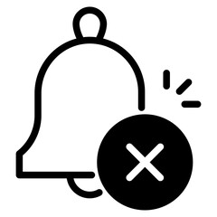 notification bell with cross icon