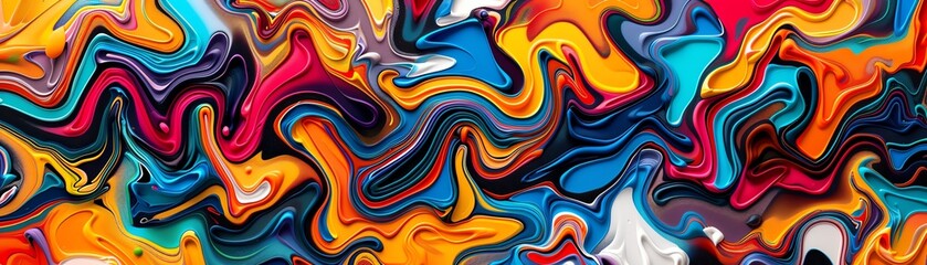 Abstract art with interlocking diamonds in neon colors, fluid and dynamic,