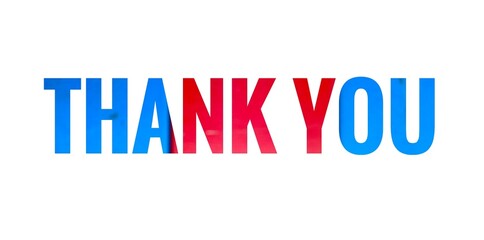 simple thank you card with a blue watercolor background and blue glitter. The words 