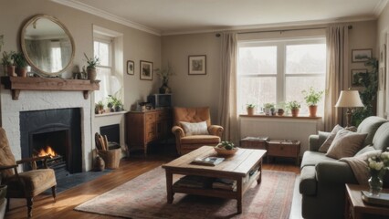 Cozy Living Room Home Background 02