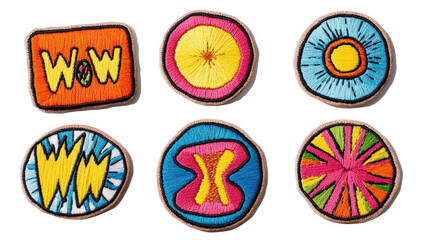 Vibrant Embroidered Patches With Fun Designs Generative AI