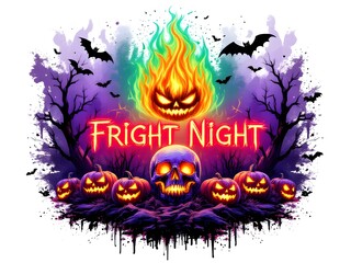 T-shirt Design  Halloween fight night 