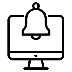 computer with notification bell icon