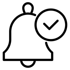 notification bell with checkmark icon