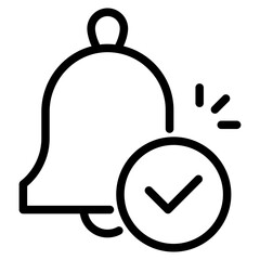 notification bell with checkmark icon