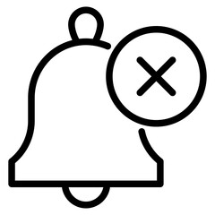 notification bell with cross icon