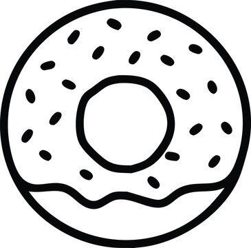 recommend clip art: Donut with sprinkles vector silhouette