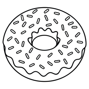recommend clip art: Donut with sprinkles vector silhouette
