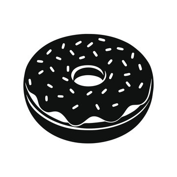 recommend clip art: Donut with sprinkles vector silhouette
