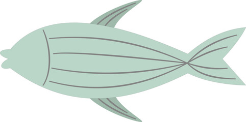 Hand drawn cute fish doodle vector