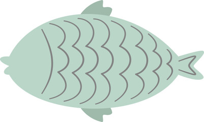 Hand drawn cute fish doodle vector
