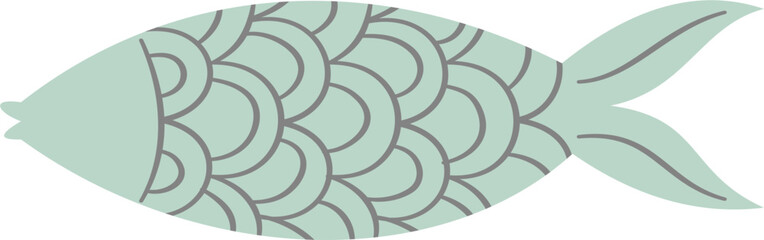 Hand drawn cute fish doodle vector