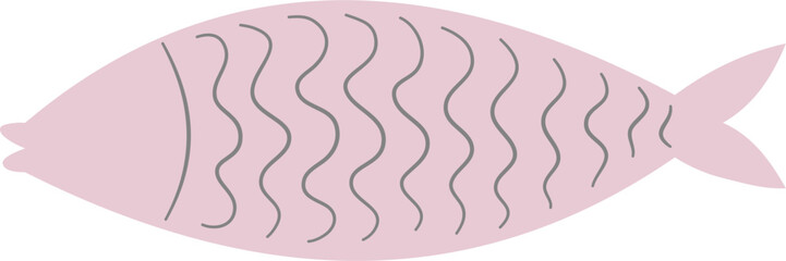 Hand drawn cute fish doodle vector