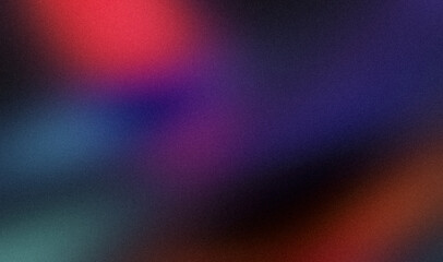 Red purple blue color wave flow abstract grainy gradient backdrop design, vibrant multicolor flow wave shaped on dark with glowing gradient banner or poster.