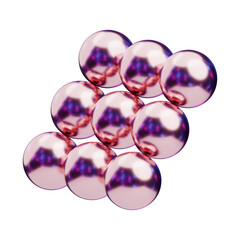 3D Chromatic Abstract Spheres Cluster. 3D Icon