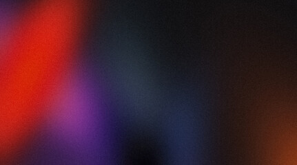 Blue purple red color wave flow abstract grainy gradient backdrop design, vibrant multicolor flow wave shaped on dark with glowing gradient banner or poster.