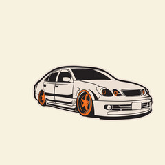Car Vector Illustration For Conceptual Design. Suitable for posters, stickers, t-shirt prints, and banners.	
