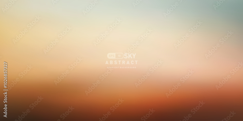 Poster blue sky and coolorful cloud abstract gradient vector background.