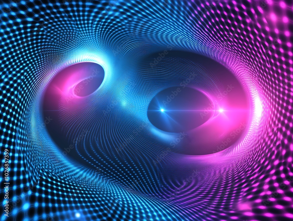 Poster Abstract background with glowing lights and a futuristic pattern.