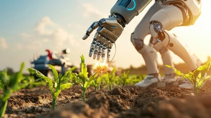 Robotic Assistant Helping Farmer in Crop Field