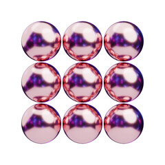 3D Chromatic Abstract Spheres Cluster. 3D Icon