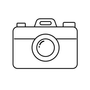 recommend clip art: シンプルなカメラの線画アイコンイラスト