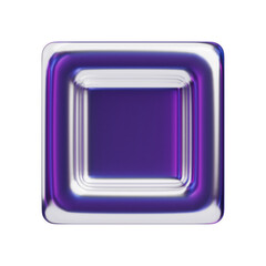 3D Chromatic Abstract Prismatic Frame Cube. 3D Icon