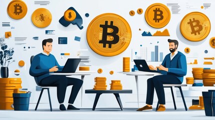 Financial Advisors Discussing Cryptocurrency Benefits