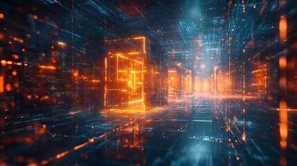 Fototapeta premium Abstract background symbolizing new future technology concepts tailored for business solutions and innovation.