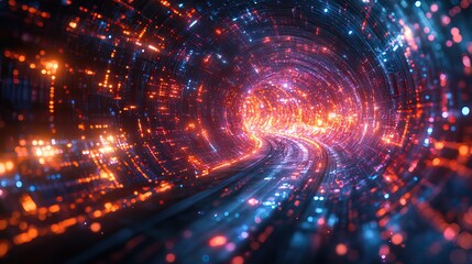 Obraz premium Abstract lines and light effects depict a future technology scene, creating a visually engaging concept design for futuristic applications.
