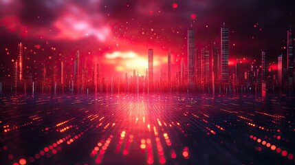 Obraz premium An abstract background emphasizes a financial stock market graph, reflecting technological integration in finance.