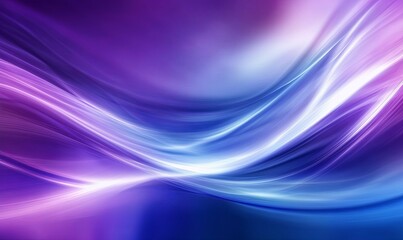 Abstract background with flowing, luminous waves of purple, blue, and white.