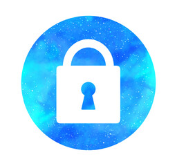 水色の星空｜南京錠マーク