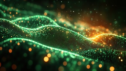 An abstract green data background, reflecting modern digital technology trends.