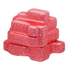 3D Glitter Abstract Shimmering Red Block Pyramid