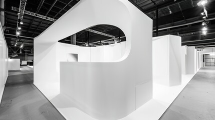 White Minimalist Booth - a sleek and modern display concept. The white minimalist design creates a clean and inviting space.