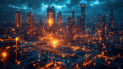 Fototapeta premium An illustration of how modern technologies are utilized in business, highlighting their impact on efficiency and innovation across industries.