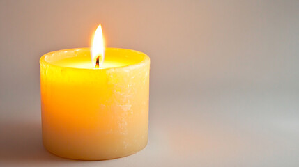 Elegant candle with soft light from a flickering flame