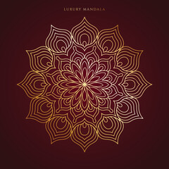 Luxury decorative mandala design in gold color