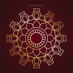 Luxury decorative mandala design in gold color