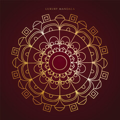 Luxury decorative mandala design in gold color