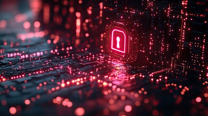 Cybersecurity concept illustrated by a digital depiction of internet technology safeguarding data and systems.