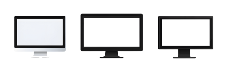 Blank Monitor clipart, isolated on transparent background, PNG