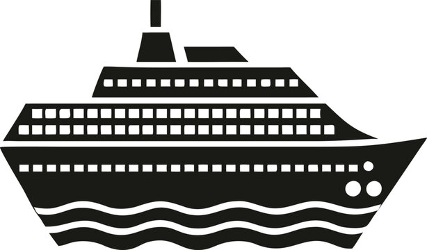recommend clip art: Ship cruise vector silhouette