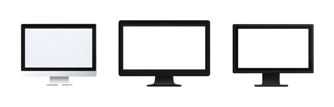 Blank Monitor clipart, isolated on transparent background, PNG